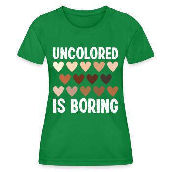 Mois de l’histoire des Noirs Uncolored is Boring Afrika - T-shirt sport Femme - vert - Devant - AI Model Female 172 dark (172cm)