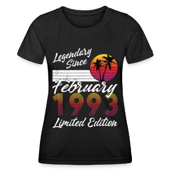 30. Geburtstag Jahrgang Februar 1993 Legendary - Frauen Funktions-T-Shirt - Schwarz - Vorne - AI Model Female 172 light (172cm)