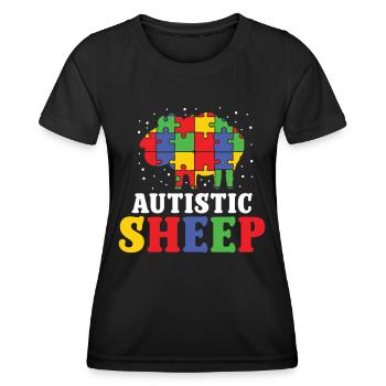 Autismus Autistic Sheep Autism Awareness - Frauen Funktions-T-Shirt - Schwarz - Vorne - AI Model Female 172 light (172cm)