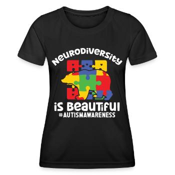 Autisme Neurodiversité Belle sensibilisation à l’autisme - T-shirt sport Femme - noir - Devant - AI Model Female 172 light (172cm)