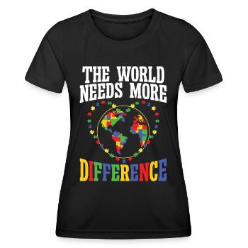 Autismus World Needs Difference Autism Awareness - Women's Functional T-Shirt - black - Front - AI Model Female 172 light (172cm)