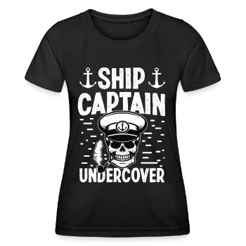 Capitaine Navire Capitaine Navire Infiltré Bateau Voile - T-shirt sport Femme - noir - Devant - AI Model Female 172 light (172cm)