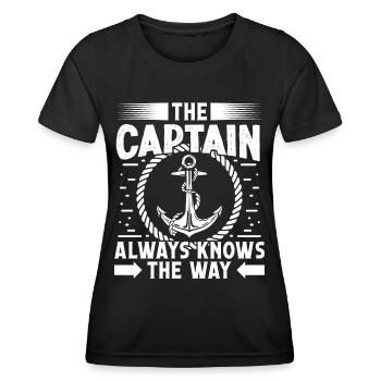Captain Captain Always Knows The Way Ship Boat - Women's Functional T-Shirt - black - Front - AI Model Female 172 light (172cm)