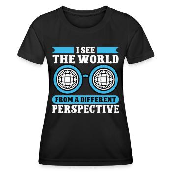 Blindheit World From Different Perspective Blinde - Frauen Funktions-T-Shirt - Schwarz - Vorne - AI Model Female 172 light (172cm)