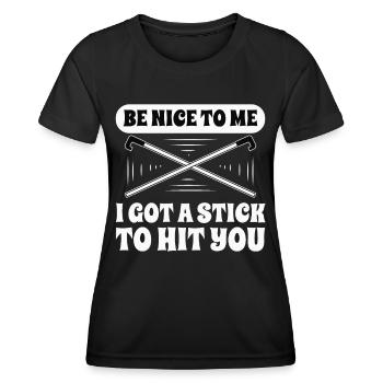 Blindheit Be Nice To Me Blindness Awareness - Frauen Funktions-T-Shirt - Schwarz - Vorne - AI Model Female 172 light (172cm)