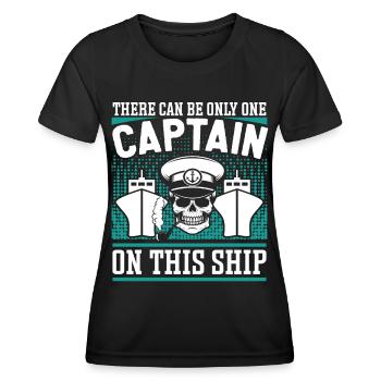 Capitaine Un seul capitaine sur ce bateau de navire - T-shirt sport Femme - noir - Devant - AI Model Female 172 light (172cm)
