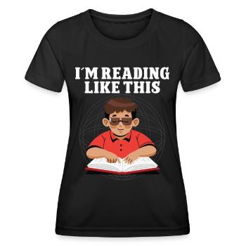 Blindheit Im Reading Like This Blindness Awareness - Frauen Funktions-T-Shirt - Schwarz - Vorne - AI Model Female 172 light (172cm)
