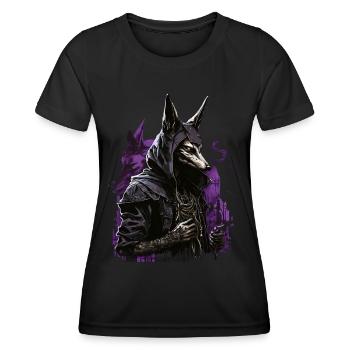 Anubis Totengott Futuristisch Geschenk - Frauen Funktions-T-Shirt - Schwarz - Vorne - AI Model Female 172 light (172cm)