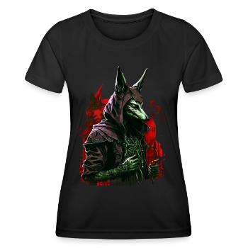 Anubis Totengott Futuristisch Geschenk - Frauen Funktions-T-Shirt - Schwarz - Vorne - AI Model Female 172 light (172cm)