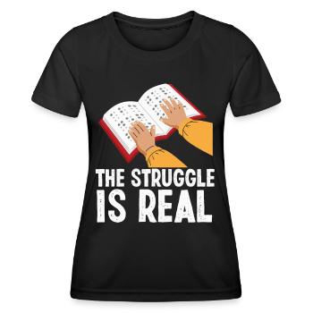 Blindheit The Struggle Is Real Blindness Awareness - Frauen Funktions-T-Shirt - Schwarz - Vorne - AI Model Female 172 light (172cm)