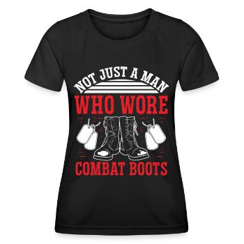 Soldier Not Just Combat Boots Military Army Veteran - Women's Functional T-Shirt - black - Front - AI Model Female 172 light (172cm)