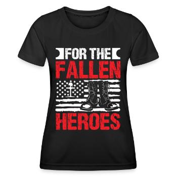 Soldier For The Fallen Heroes Military Army Veteran - Women's Functional T-Shirt - black - Front - AI Model Female 172 light (172cm)