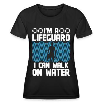 Pool Attendant Lifeguard Walk On Water Lifeguard - Women's Functional T-Shirt - black - Front - AI Model Female 172 light (172cm)