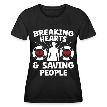 Lifeguard Breaking Hearts & Saving People - Women's Functional T-Shirt - black - Front - AI Model Female 172 light (172cm)