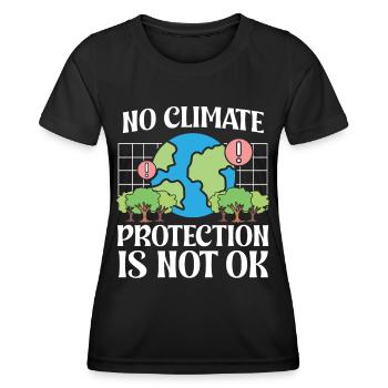 Activisme environnemental Pas de protection du climat Pas ok Terre - T-shirt sport Femme - noir - Devant - AI Model Female 172 light (172cm)