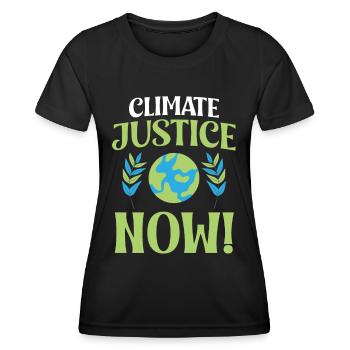 Activisme environnemental Justice climatique maintenant Protection de l’environnement - T-shirt sport Femme - noir - Devant - AI Model Female 172 light (172cm)