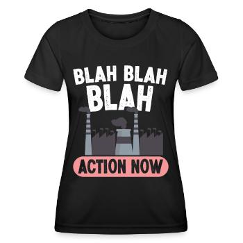 Activisme environnemental Blah Action Now Protection de l’environnement Terre - T-shirt sport Femme - noir - Devant - AI Model Female 172 light (172cm)
