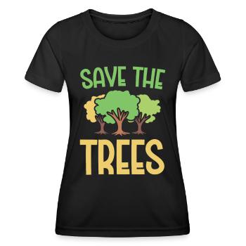 Activisme environnemental Sauvons les arbres Protection de l’environnement Terre - T-shirt sport Femme - noir - Devant - AI Model Female 172 light (172cm)