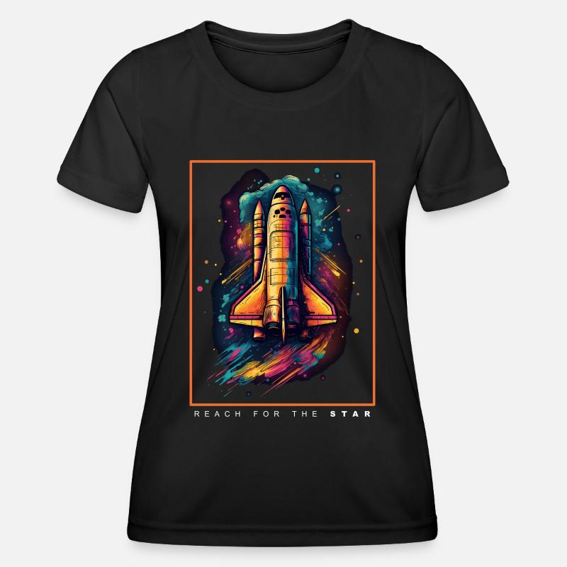 Space Shuttle Spaceship Space Gift - Women's Functional T-Shirt - black
