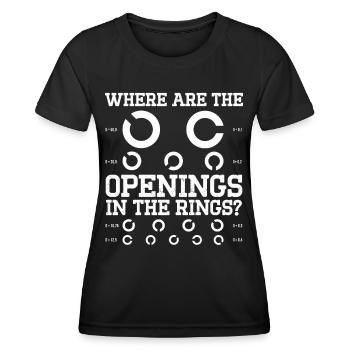 Optiker Where Are The Openings In Rings Optometrie - Frauen Funktions-T-Shirt - Schwarz - Vorne - AI Model Female 172 light (172cm)