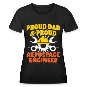 Raumfahrtingenieur, fier papa et ingénieur aérospatial - T-shirt sport Femme - noir - Devant - AI Model Female 172 light (172cm)