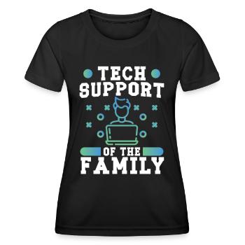 Développeur de logiciels Support technique de The Family Geek - T-shirt sport Femme - noir - Devant - AI Model Female 172 light (172cm)