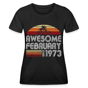 50th Birthday Vintage Awesome Since February 1973 - Women's Functional T-Shirt - black - Front - AI Model Female 172 light (172cm)