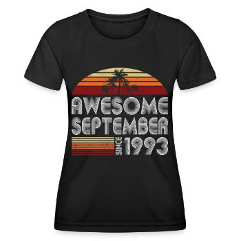 30th Birthday Vintage Awesome Septembre 1993 - T-shirt sport Femme - noir - Devant - AI Model Female 172 light (172cm)