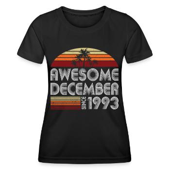 30th Birthday Vintage Awesome Décembre 1993 - T-shirt sport Femme - noir - Devant - AI Model Female 172 light (172cm)