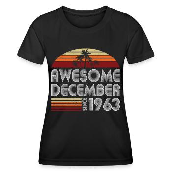 60th Birthday Vintage Awesome December 1963 - Women's Functional T-Shirt - black - Front - AI Model Female 172 light (172cm)