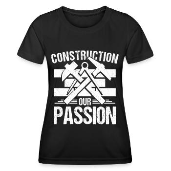Bauarbeiter Construction Our Passion Baumeister - Frauen Funktions-T-Shirt - Schwarz - Vorne - AI Model Female 172 light (172cm)