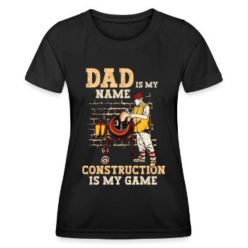 Construction Worker Dad Building Game Builder Craft - Women's Functional T-Shirt - black - Front - AI Model Female 172 light (172cm)