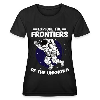 Astronaut Explore Frontiers Of Unknown Spaceman - Women's Functional T-Shirt - black - Front - AI Model Female 172 light (172cm)