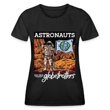 Astronautes True Globetrotters Spaceman Space - T-shirt sport Femme - noir - Devant - AI Model Female 172 light (172cm)