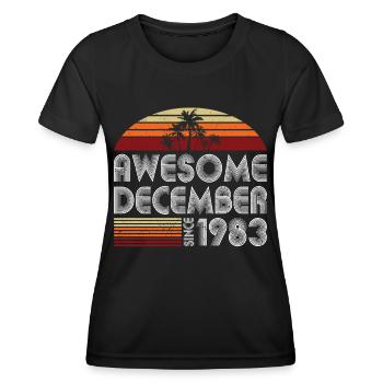 40th Birthday Vintage Awesome December 1983 - Women's Functional T-Shirt - black - Front - AI Model Female 172 light (172cm)