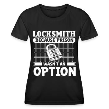 La prison de serrurier n’était pas une option Serrurier - T-shirt sport Femme - noir - Devant - AI Model Female 172 light (172cm)