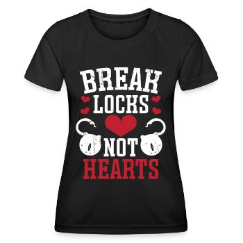 Serrurier Briser les serrures Pas les cœurs Serrurier - T-shirt sport Femme - noir - Devant - AI Model Female 172 light (172cm)