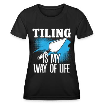 Carrelage Mon Mode De Vie Revêtement de sol - T-shirt sport Femme - noir - Devant - AI Model Female 172 light (172cm)