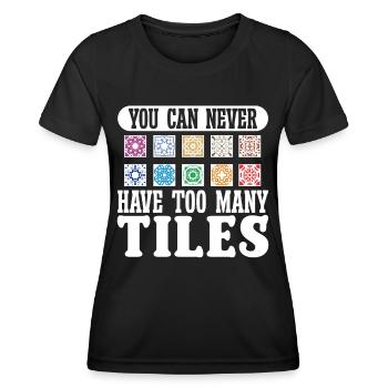 Fliesenleger Vous n’avez jamais trop de carreaux Fliesen - T-shirt sport Femme - noir - Devant - AI Model Female 172 light (172cm)
