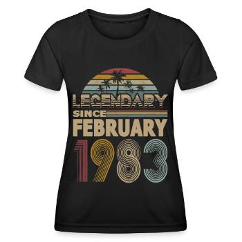 40th Birthday Born February 1983 Legendary - Women's Functional T-Shirt - black - Front - AI Model Female 172 light (172cm)