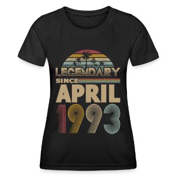 30th Birthday Vintage April 1993 Legendary 1993 - Women's Functional T-Shirt - black - Front - AI Model Female 172 light (172cm)