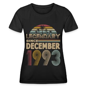30. Geburtstag Jahrgang Dezember 1993 Legendary - Frauen Funktions-T-Shirt - Schwarz - Vorne - AI Model Female 172 light (172cm)