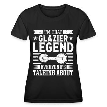 Glaser Glazier Legend Glaserarbeiter Fensterbau - Women's Functional T-Shirt - black - Front - AI Model Female 172 light (172cm)