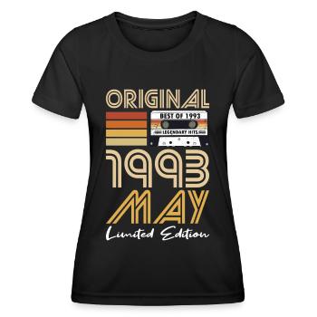 30th Birthday Year May 1993 Original 1993 - Women's Functional T-Shirt - black - Front - AI Model Female 172 light (172cm)