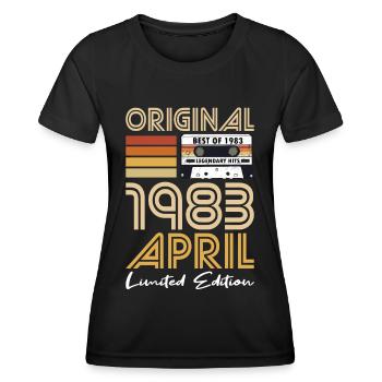 40th Birthday Year April 1983 Original 1983 - Women's Functional T-Shirt - black - Front - AI Model Female 172 light (172cm)