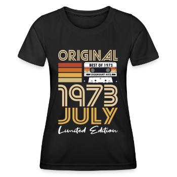 50th Birthday Year July 1973 Original 1973 - Women's Functional T-Shirt - black - Front - AI Model Female 172 light (172cm)
