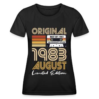 40th Birthday Year August 1983 Original 1983 - Women's Functional T-Shirt - black - Front - AI Model Female 172 light (172cm)