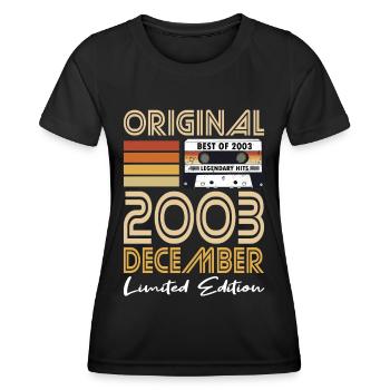 20th Birthday Vintage December 2003 Original - Women's Functional T-Shirt - black - Front - AI Model Female 172 light (172cm)
