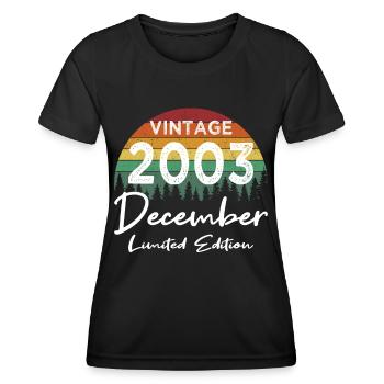 20th Birthday Vintage December 2003 Vintage - Women's Functional T-Shirt - black - Front - AI Model Female 172 light (172cm)