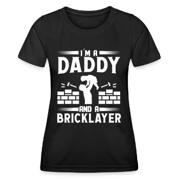 Maître Maçon Papa Et Maçonnerie Briqueteuse - T-shirt sport Femme - noir - Devant - AI Model Female 172 light (172cm)